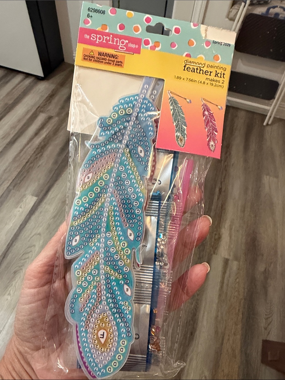The Spring Shop Feather Diamond Painting Kit - Set of 2 Bookmarks with Genstones
